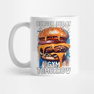 Hilarious BURGER Quote Vintage Retro Illustration for Barbecue Lovers Mug